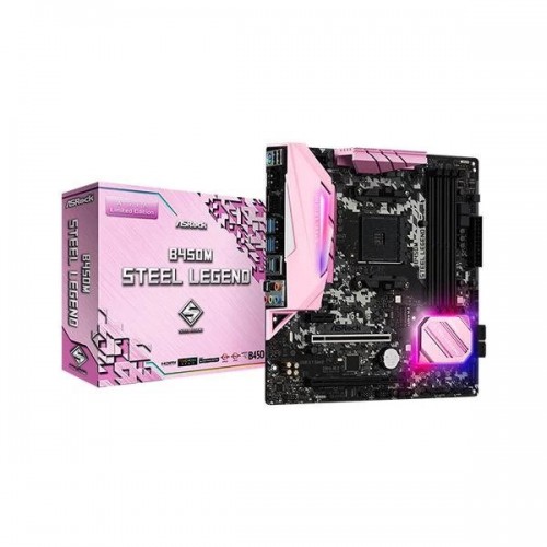 Asrock B450M Steel Legend Pink Edition AM4 Micro ATX Motherboard